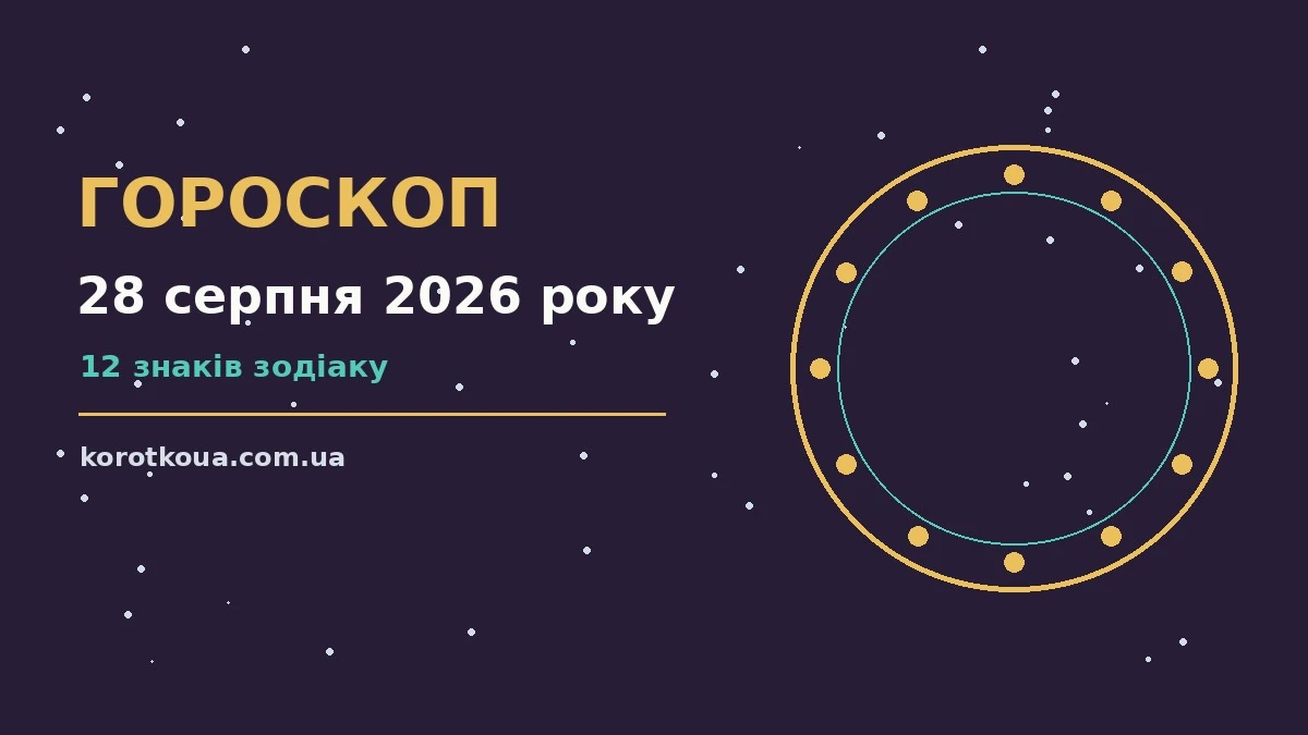 Щоденний гороскоп на 28 серпня 2026 року з практичними порадами