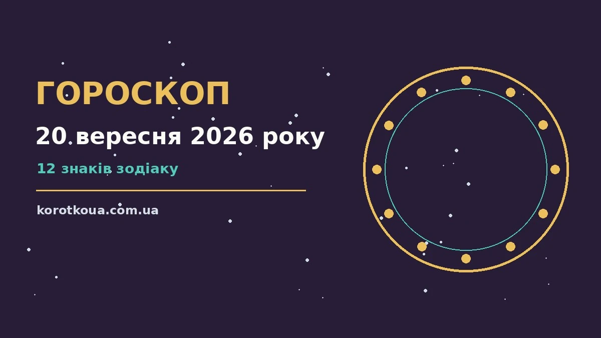 Гороскоп на 20 вересня 2026 року: корисний прогноз на день для спокійних і точних рішень