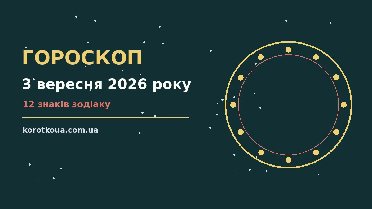 Гороскоп на 3 вересня 2026 року: корисний прогноз на день для спокійних і точних рішень