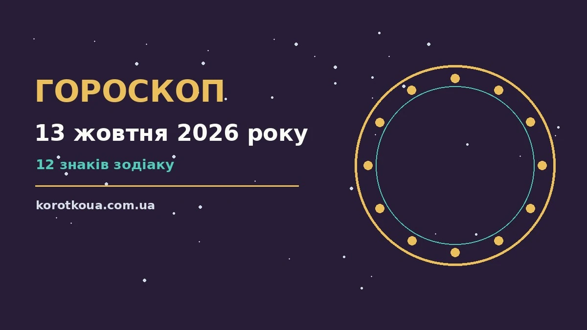 Гороскоп на 13 жовтня 2026 року — символічне зображення зі знаками Зодіаку та осіннім пейзажем